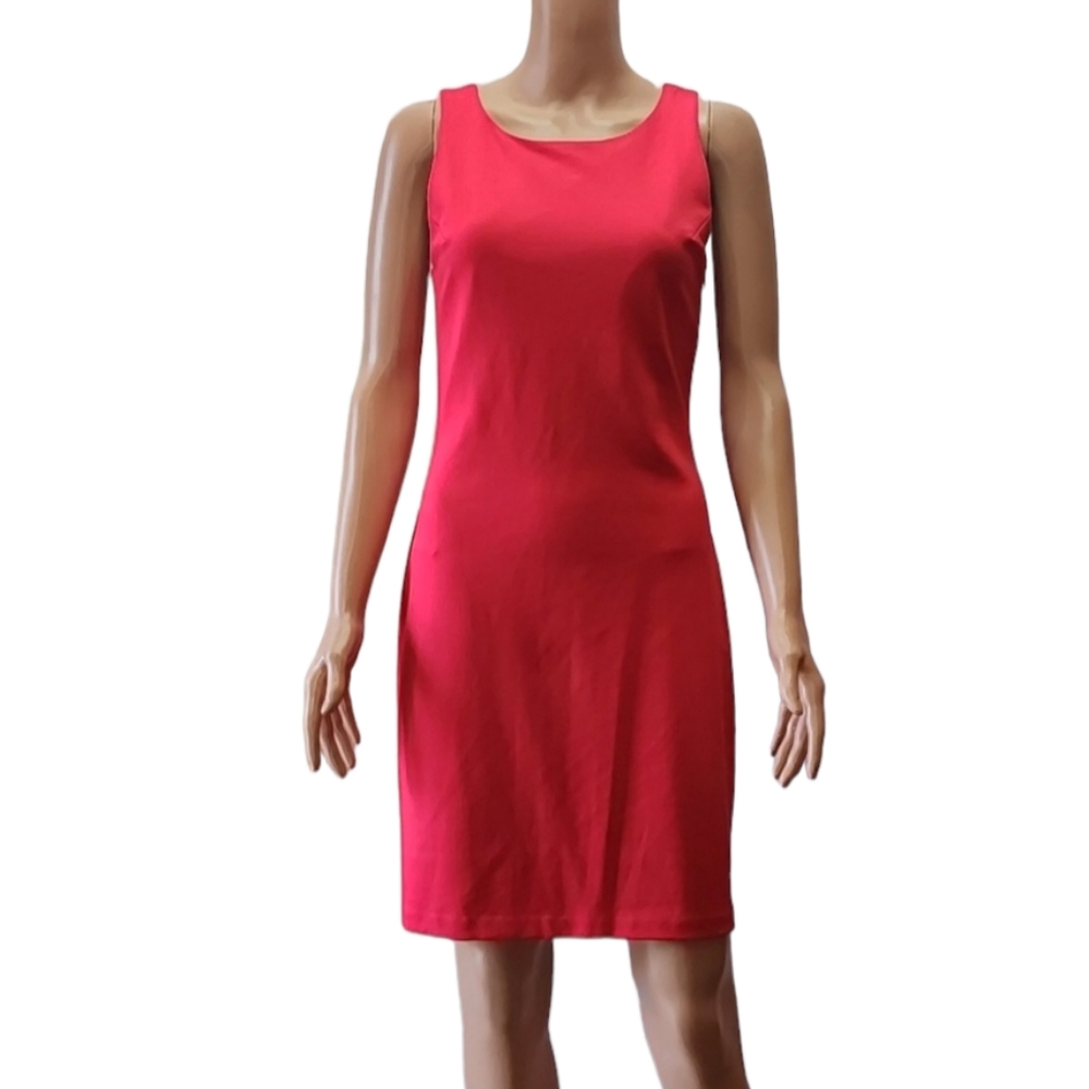 Amanda uprichard Sheath Red sleeveless round neck dress Size M Medium NWT